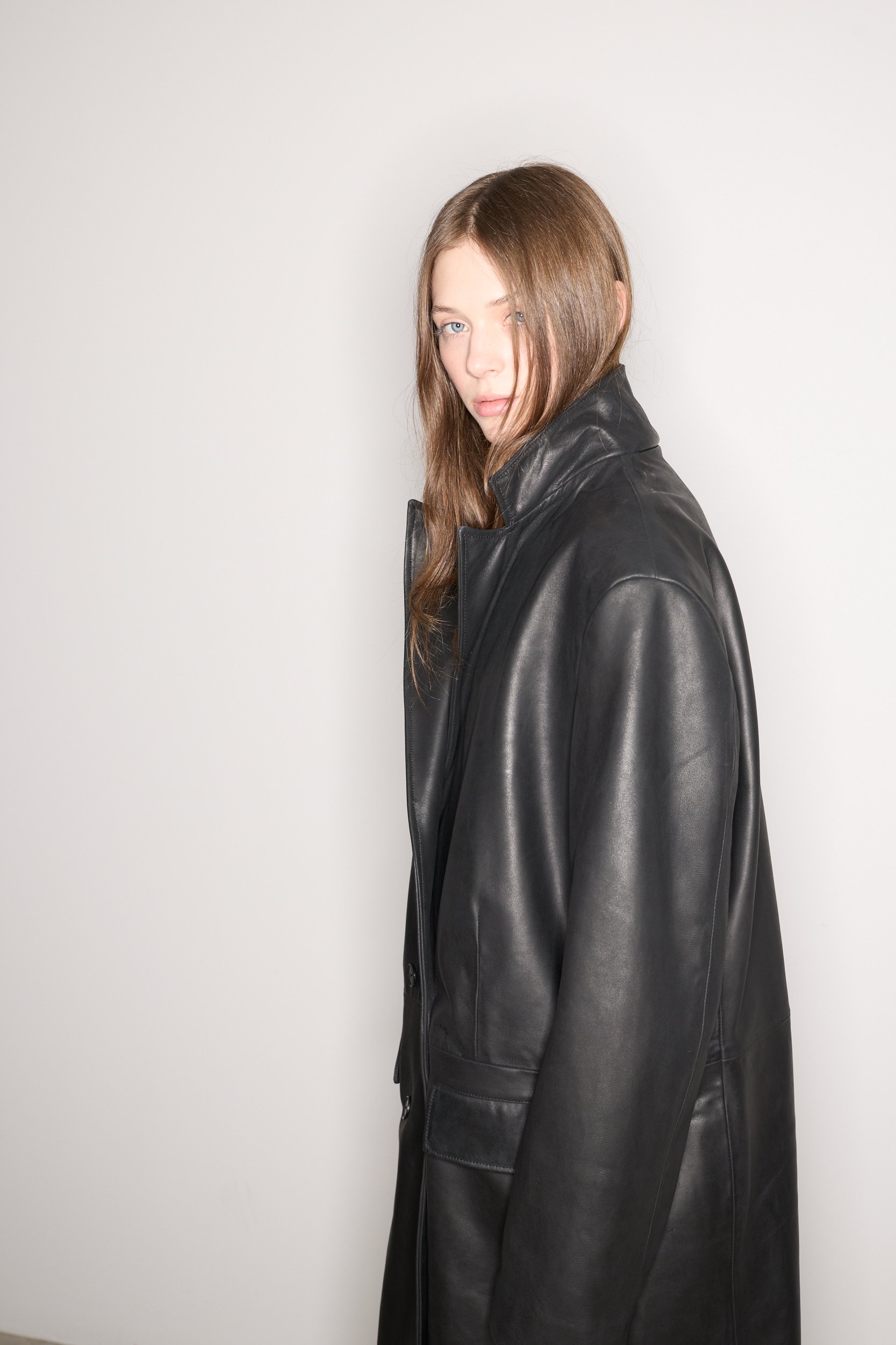 MAXI LEATHER COAT — STUDIO CUT